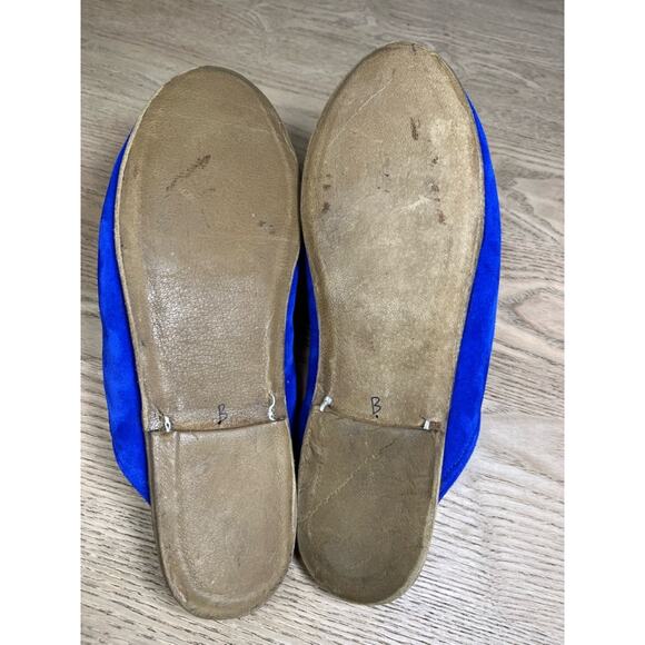 New! Sabah Electric Blue Suede Shearling Baba Mule Slipper Size 43 Men’s 10-10.5 main image 8